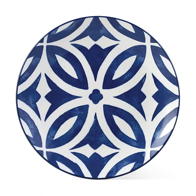 Mainstays Glazed Blue Pattern Round Stoneware Salad Plate, 7.5”, 7.5 inch