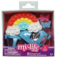 My Life As Pop Bag and Blue Shoe Accessories Bundle for 18 inch Dolls, Fashion accessories for dolls