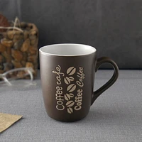 Mainstays Glaze  COFFEE CAFÉ brown 13OZ Mug, Silk Screen with stoneware