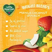 Little Gourmet Organic Bright Blends Mango Coconut Spinach, On-the-go nutrition for busy toddlers