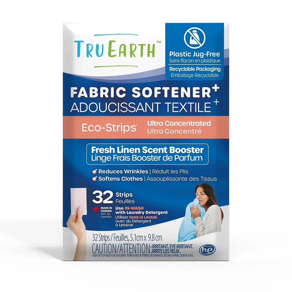 Tru Earth Fabric Softener Eco-Strips - 32 Strips - Fresh Linen Scent Booster, Fresh Linen Scent Booster - 32 Strips