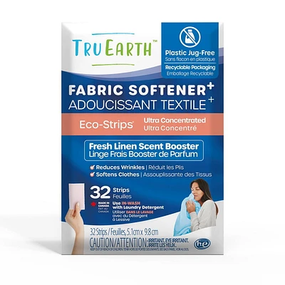 Tru Earth Fabric Softener Eco-Strips - 32 Strips - Fresh Linen Scent Booster, Fresh Linen Scent Booster - 32 Strips