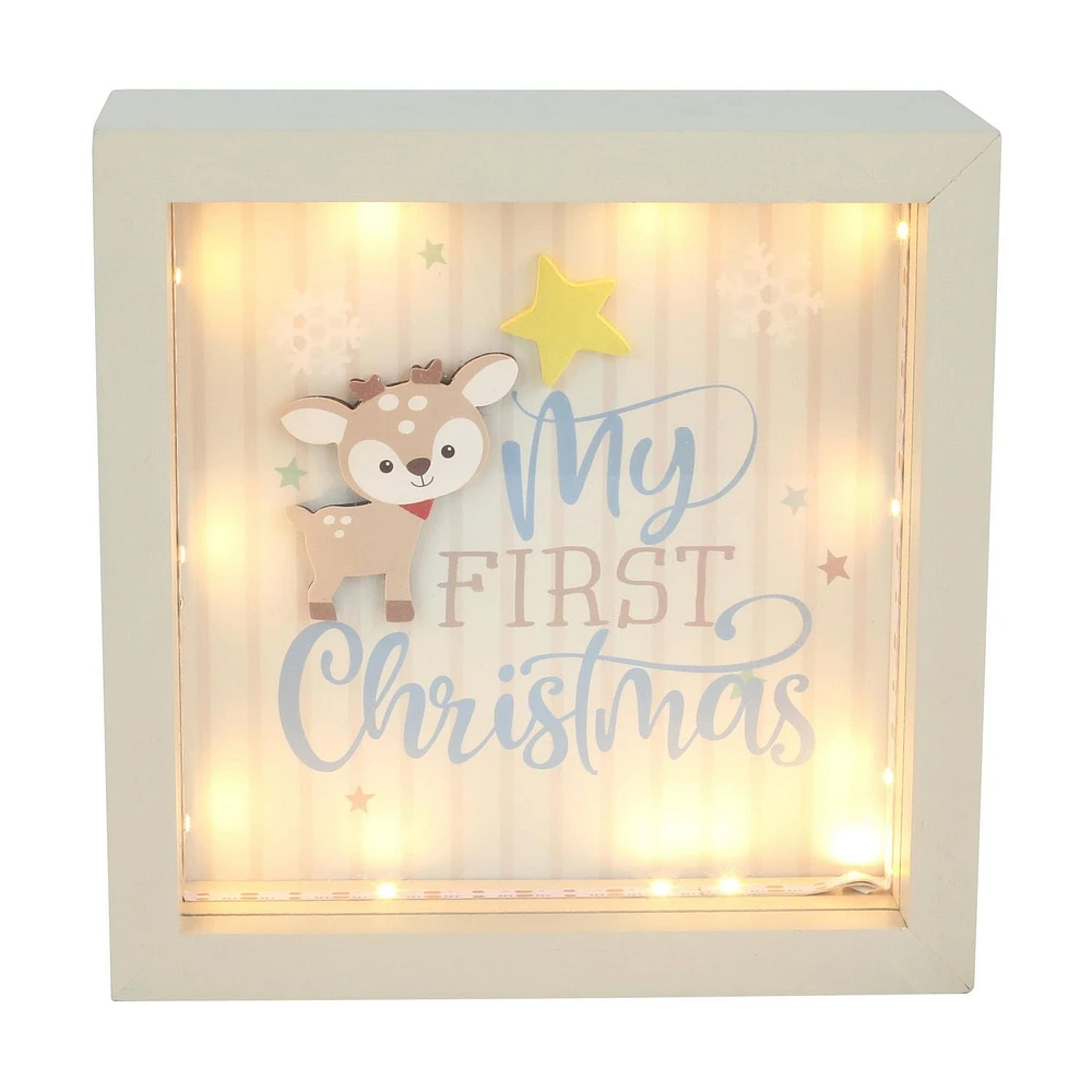 Holiday Time Baby Wood Light Up Decor, Fawn