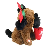 Holiday Time Silly & Wild Spinning Animated Puppy Plush Toy, Bull Dog