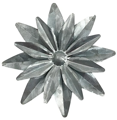 HAMPTON ART GALVANIZED LAYERED POINTED FLOWER 4"