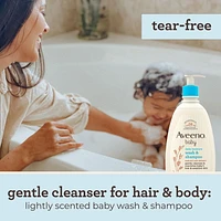 Aveeno Baby Nettoyant et shampoing quotidien pour cheveux et peau sensible de bébé - Avec avoine naturelle - Sans parabènes, ni phtalate, ni sulfates, ni colorants 975 ml