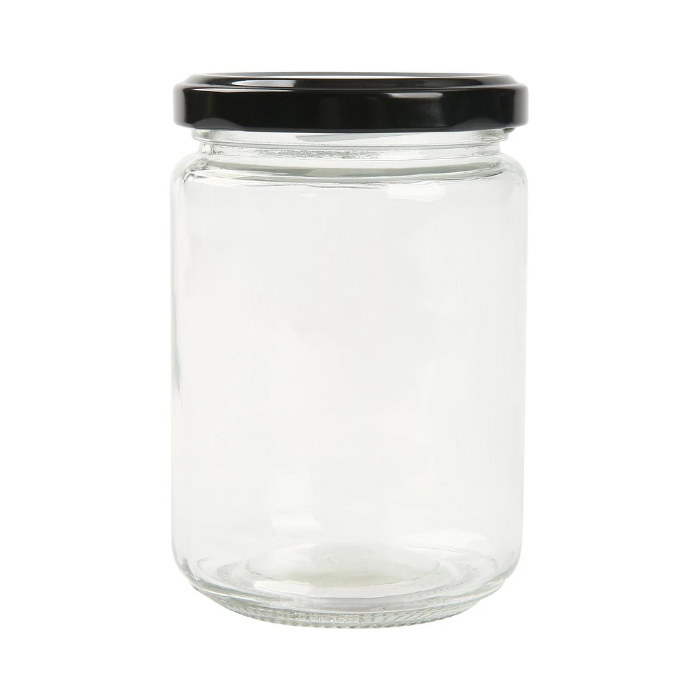 Mainstays 12oz Glass Jam Jar with Tin Lid, Mainstays convenient 12oz glass jam jar.