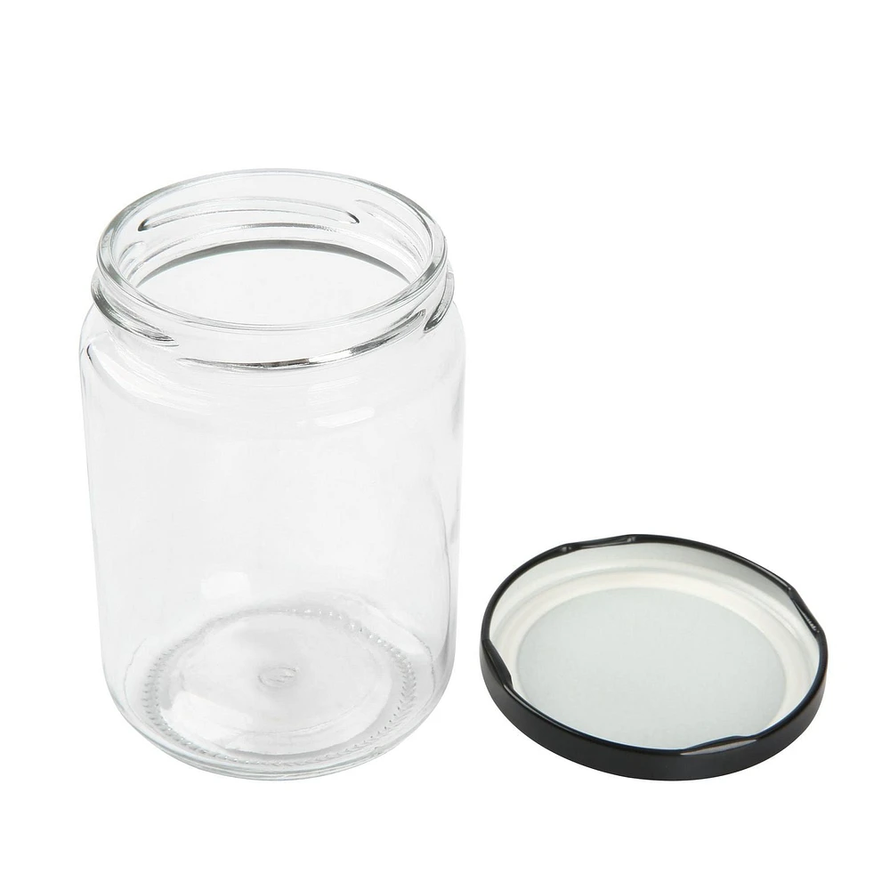 Mainstays 12oz Glass Jam Jar with Tin Lid, Mainstays convenient 12oz glass jam jar.