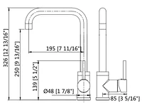 American Imaginations AI-29327 1 Hole Lead Free Brass Faucet In Brushed Nickel Color