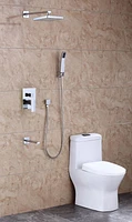 American Imaginations Wall Mount Stainless Steel Shower Kit In Chrome Color AI