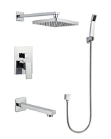 American Imaginations Wall Mount Stainless Steel Shower Kit In Chrome Color AI