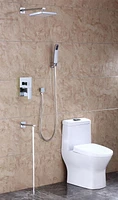 American Imaginations Wall Mount Stainless Steel Shower Kit In Chrome Color AI