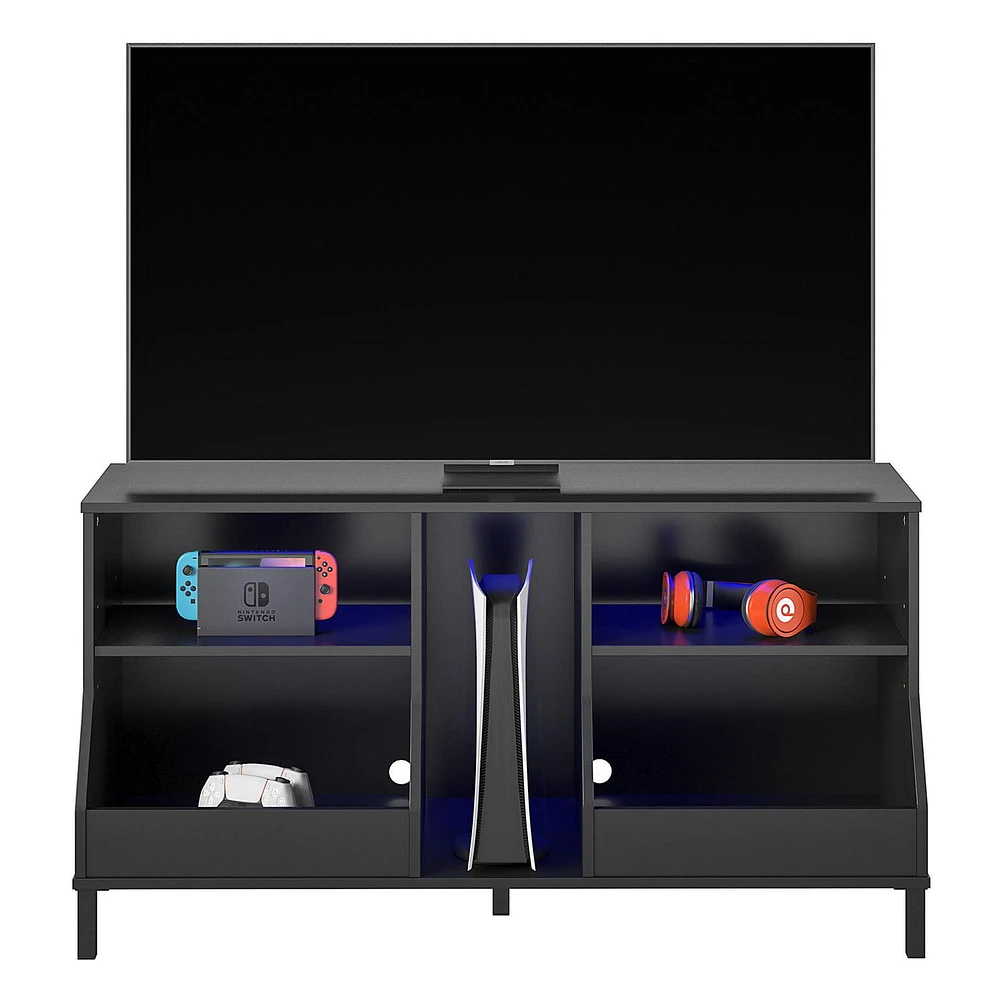 Ntense Falcon Youth Gaming TV Stand w/ ARGB LED Lights, White