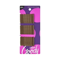 Goody Ouchless Bobby Pins, Slide-Proof Black Hair Pins, 60 Ct, Bobby Pins 60ct