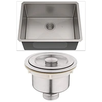 American Imaginations 23-in. W Undermount Brushed Nickel Kitchen Sink Set For Deck Mount Drilling - Strainer Included AI-29400