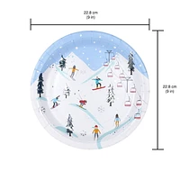 12 pieces Christmas Winter Chalet 9 in Round Plates