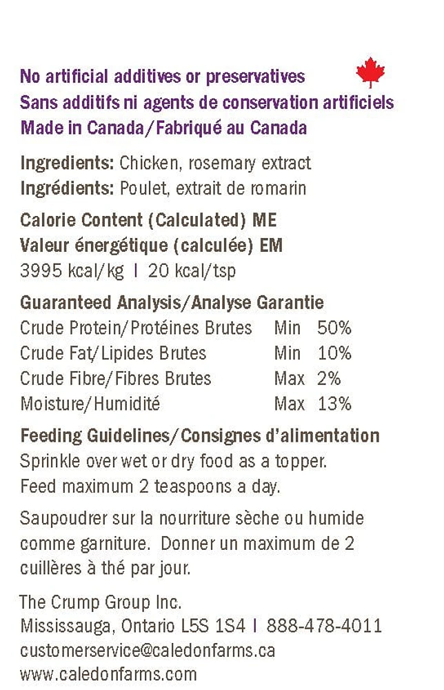 Caledon Farms Chicken Sprinkles Natural Dog Food Topper, 120g