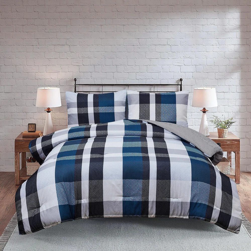 Safdie & Co. Printed Reversible Comforter Set 2PC - Devon Twin 