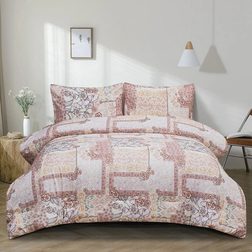 Safdie & Co. Printed Reversible Comforter Set 3PC - Camille King 