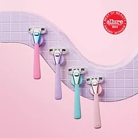 Athena Club 5-Blade Razor Kit, Lilac, Razor + 2 Blade Refills + Hook