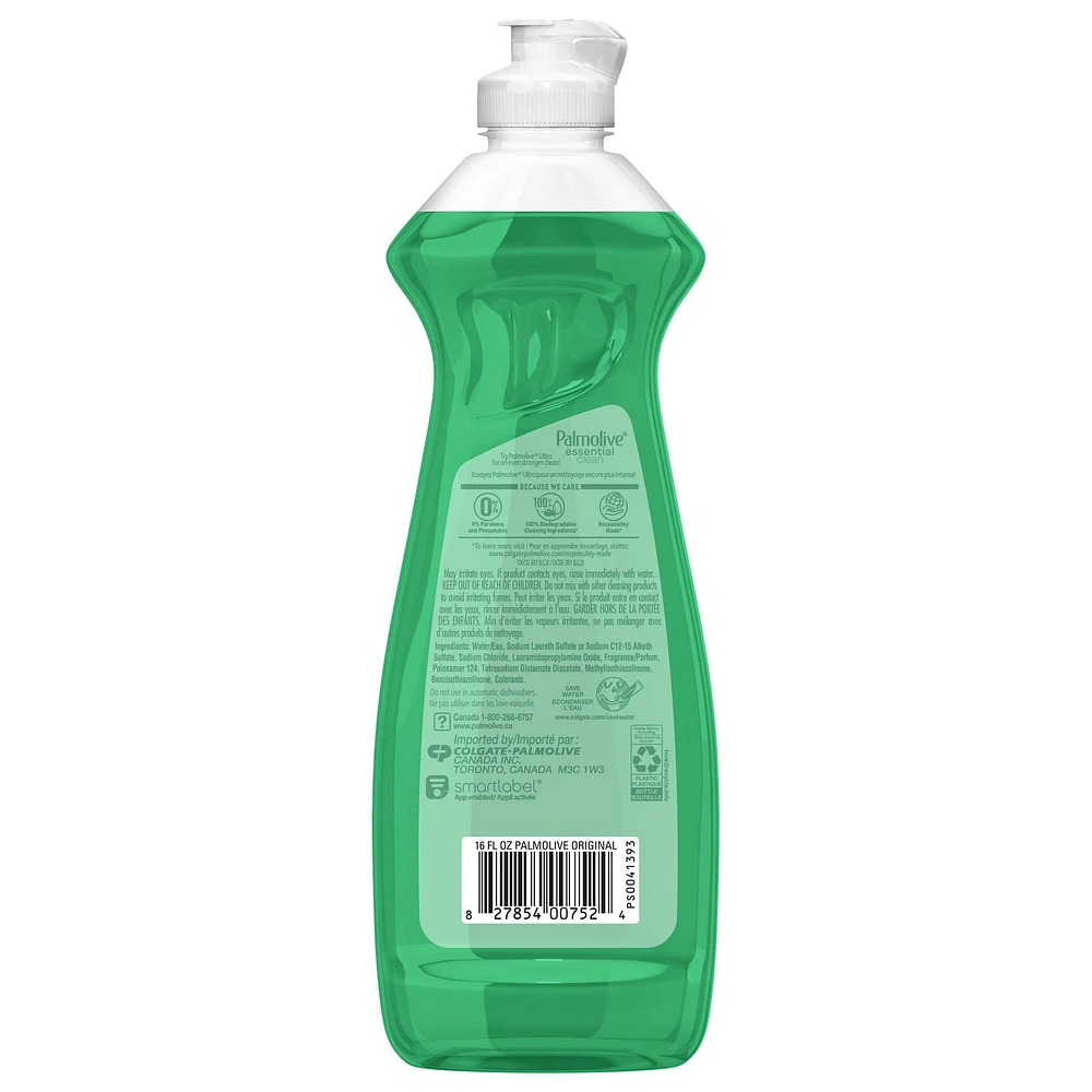 Palmolive Essential Clean Liquid Dish Soap, Original Scent - 473 mL, Palmolive Essential Clean