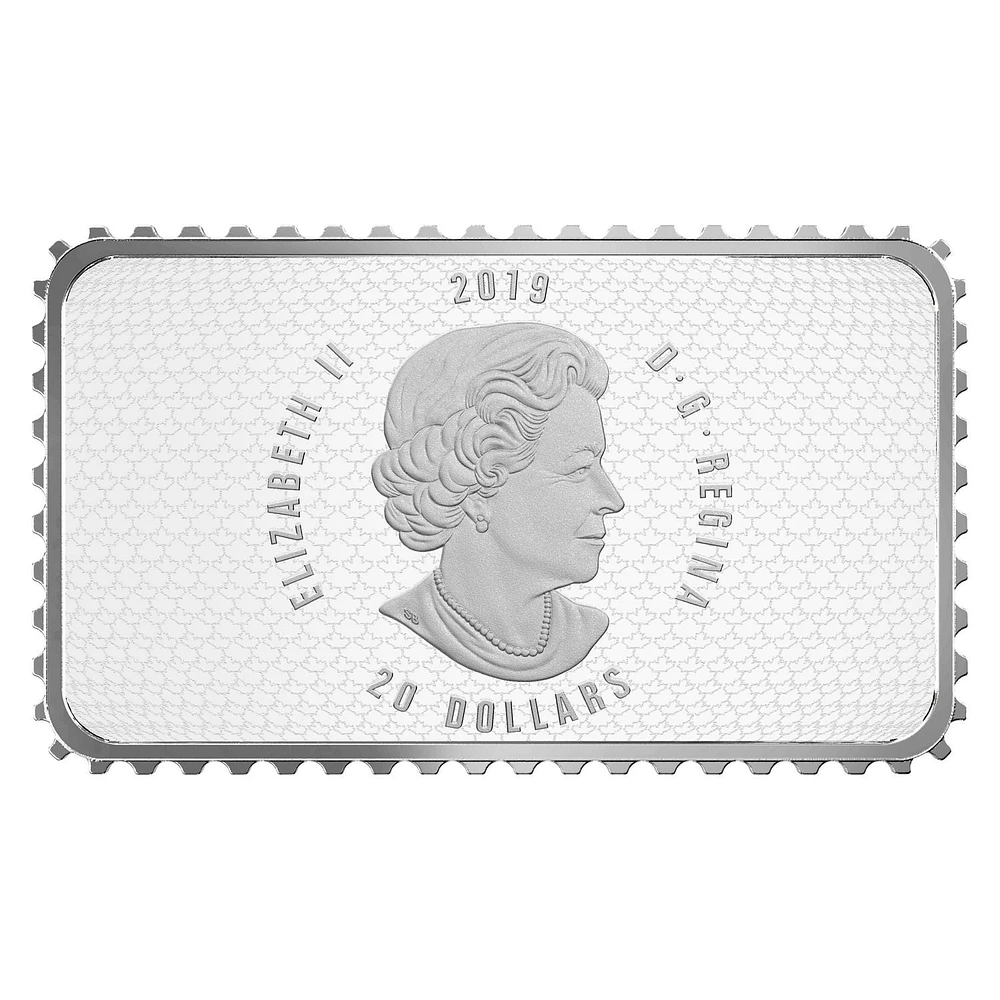 Pure Silver Coloured Coin - Canada’s Historical Stamps: Coat of Arms and Flags Special Delivery