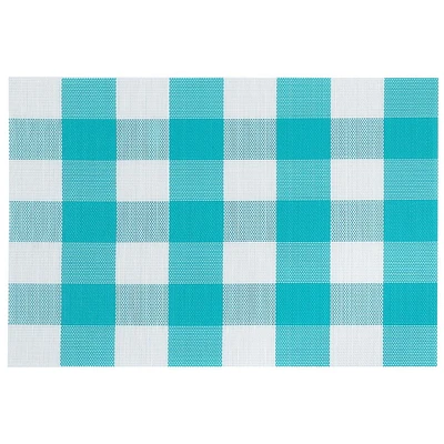 Vinyl Placemat (Plaid) (Teal) - Set of 12