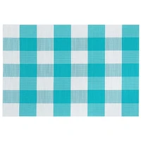 Vinyl Placemat (Plaid) (Teal) - Set of 12