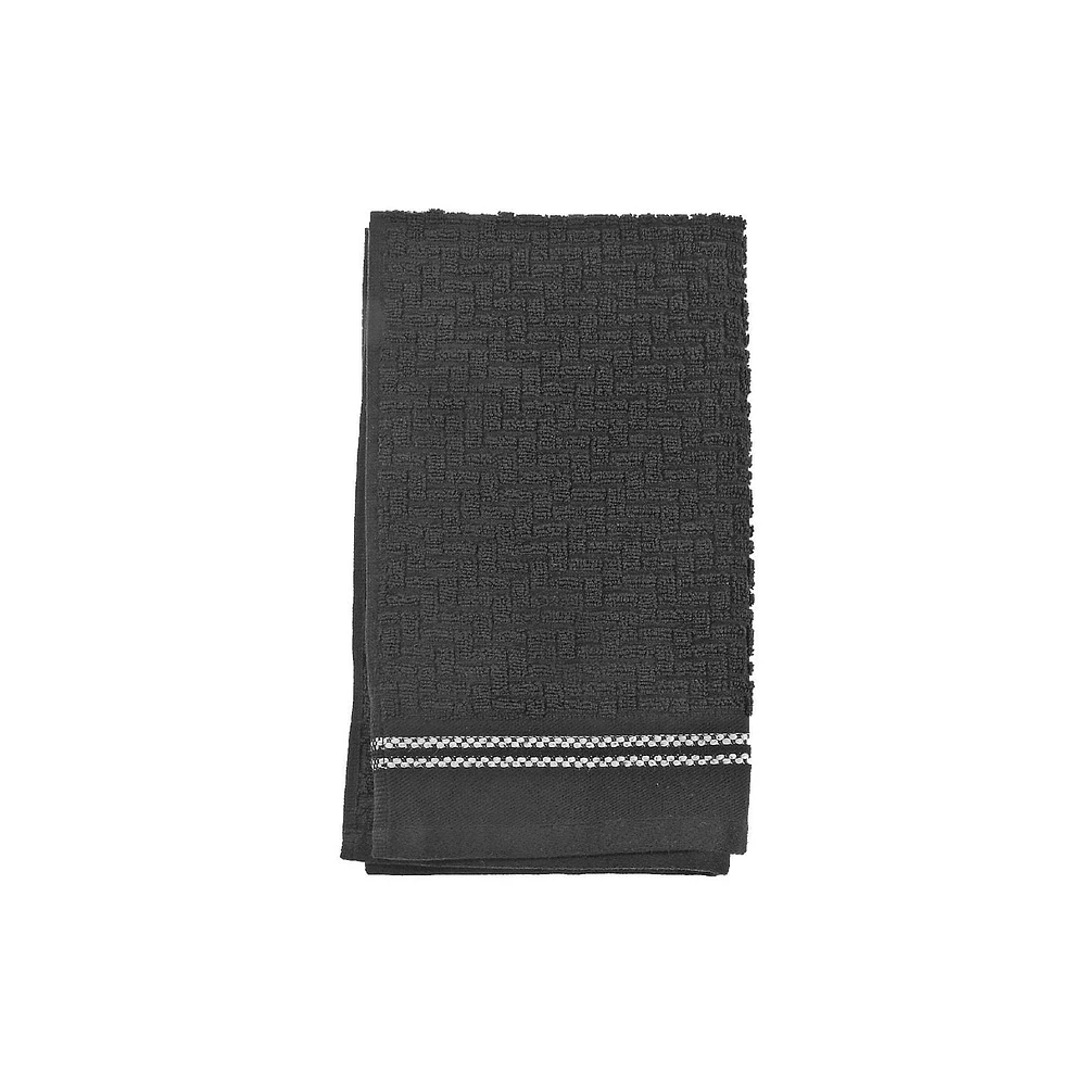 Luxury Stitch Hand Towel (16 X 27) (Black) - Set of 6