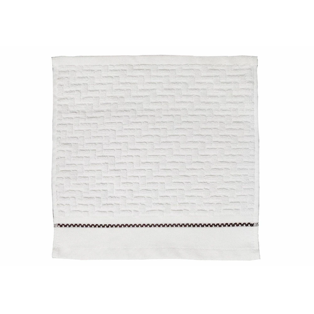 Luxury Stitch Wash Cloth (12 X 12) (White) - Set of 6