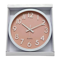 PINK DIAL PLASTIC WALL CLOCK 10"