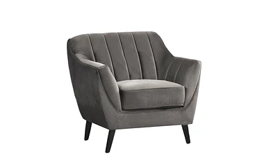 Topline Home Furnishings Chair, Charcoal Velvet