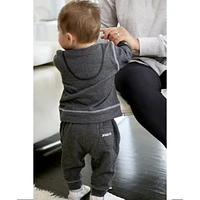 Juddlies Designs - Baby, Toddler - Breathe EZE Collection - Cotton Two Piece Jogger Set - Charcoal Grey Fleck