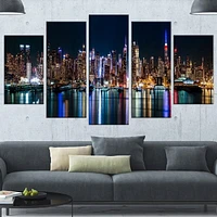 Design Art New York Midtown Night Panorama Extra Large Cityscape Canvas Wall Art Print