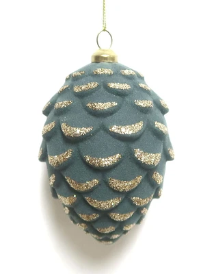 5IN FLOCKED PINECONE ORNAMENT