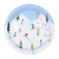 12 pieces Christmas Winter Chalet 9 in Round Plates