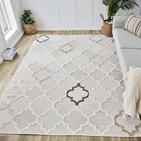 Rug Branch Maison Moroccan Indoor Area Rug, Cream Beige, Modern - Living Room, Bedroom, Dining Room, and Kitchen<br>