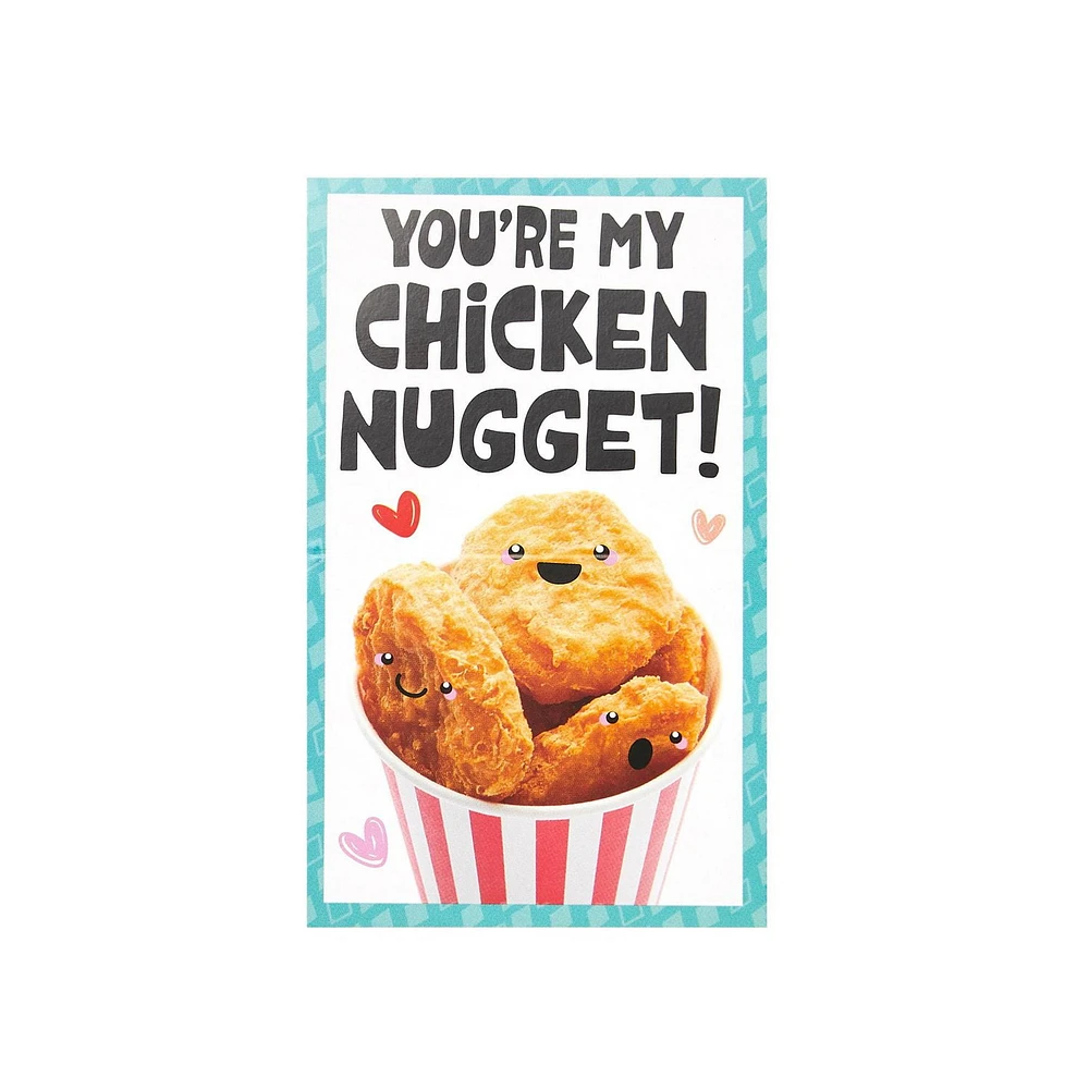 Chicken Nuggets Valentine's Day Cards, 32 Count, Classroom Exchange Cards With Stickers