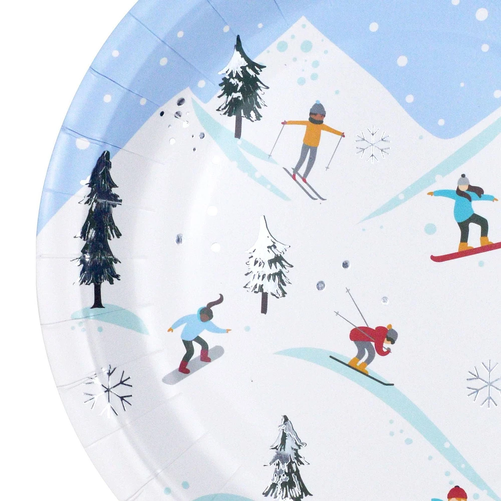 12 pieces Christmas Winter Chalet 9 in Round Plates