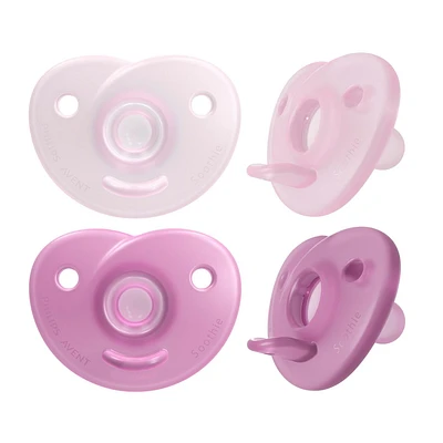 Philips Avent Soothie Heart Pacifier 0-3m, Pink/Light Pink, 4 pack, SCF099/42