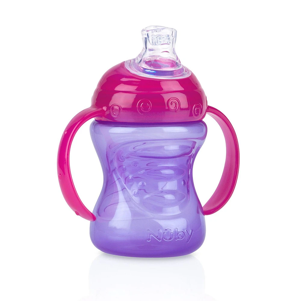 Nûby™ No-Spill™ Two-Handle Easy Grip Base™ Toddler Plastic Grip N' Sip™ Cup with Soft Flex™ Spout, Pack of 1; 8 oz/240 mL