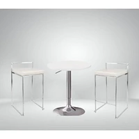 Salma Counter Stool set of 2-Comfortable Leather steel leg , Lux Stool .