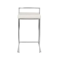 Salma Counter Stool set of 2-Comfortable Leather steel leg , Lux Stool .