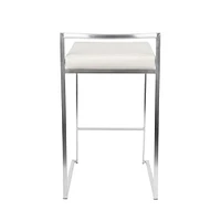 Salma Counter Stool set of 2-Comfortable Leather steel leg , Lux Stool .