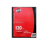 Hilroy® Neatbook, 1 Subject, 120 Page, 10-½ X 8, Assorted Colours, Wireless, 1 Subject, 120 Page