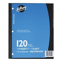 Hilroy® Neatbook, 1 Subject, 120 Page, 10-½ X 8, Assorted Colours, Wireless, 1 Subject, 120 Page