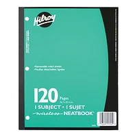 Hilroy® Neatbook, 1 Subject, 120 Page, 10-½ X 8, Assorted Colours, Wireless, 1 Subject, 120 Page