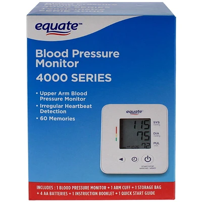 Equate 4000 Series Blood Pressure Monitor, 1 Blood Pressure Monitor Set