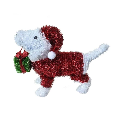 Christmas tinsel table top dog, Christmas tinsel decoration