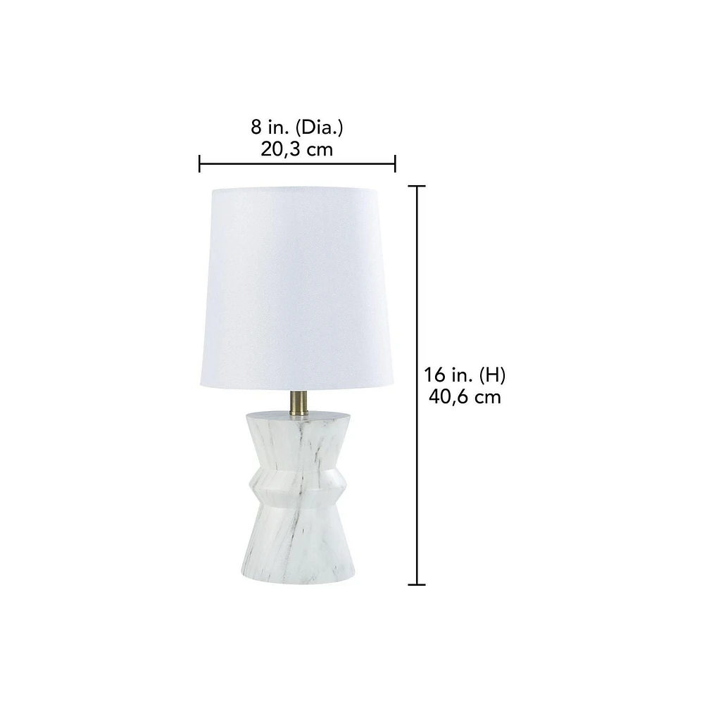 HOMETRENDS Table Lamp, 16 in., faux marble